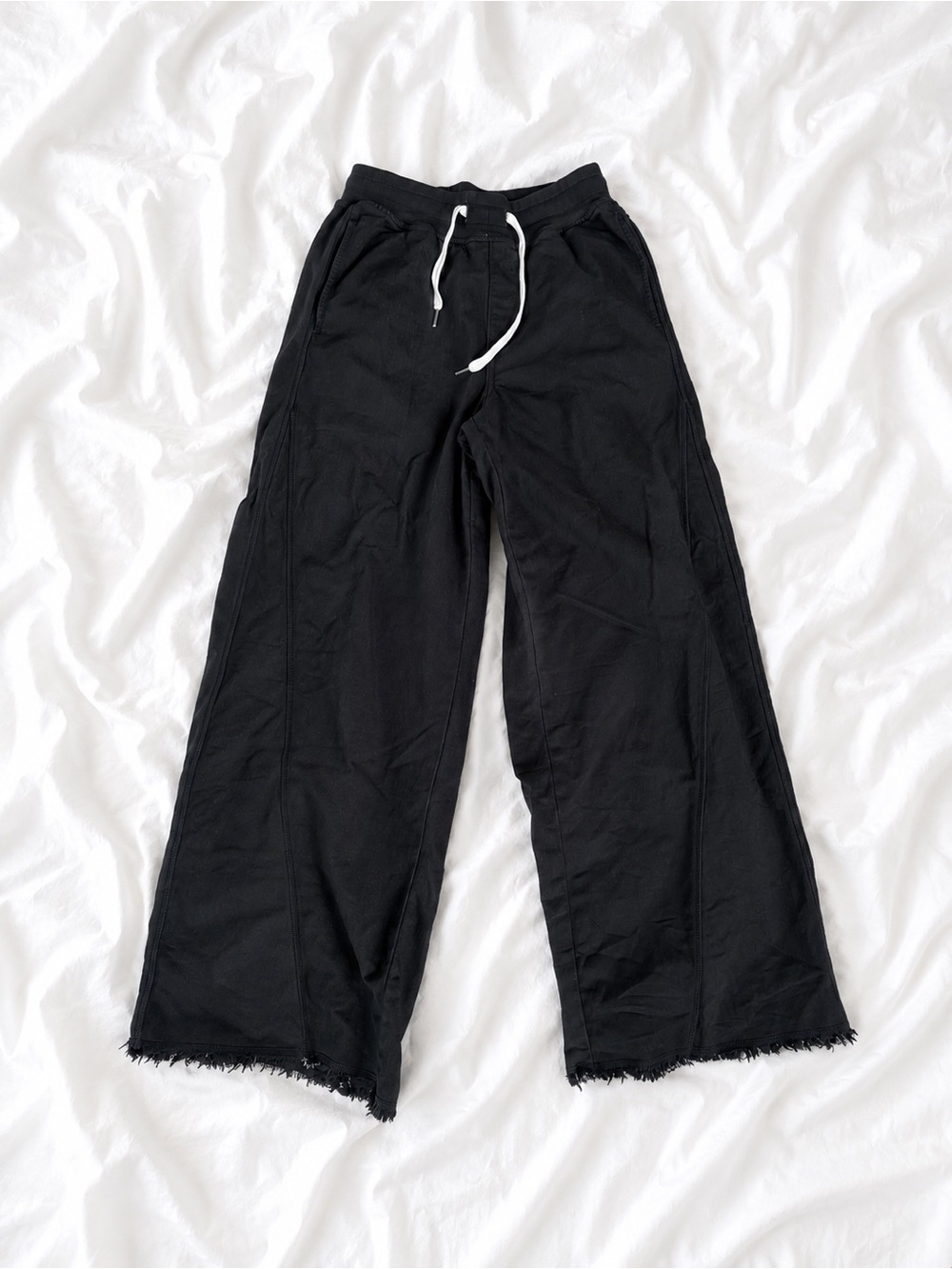 aerie Black Wide-Leg Drawstring Pants